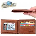 RFID Blocking Cowhide Leather Wallet for Men with 2 ID Windows