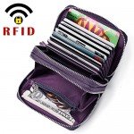 RFID Blocking Leather Wallet for Women,Excellent Women's Genuine Leather Credit Card Holder