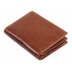 RFID Mens Slim Front Pocket Wallet Genuine Leather Bifold ID/Credit Card Holder