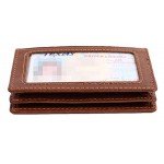 RFID Mens Slim Front Pocket Wallet Genuine Leather Bifold ID/Credit Card Holder