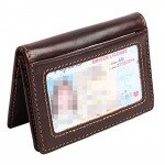 RFID Mens Slim Front Pocket Wallet Genuine Leather Bifold ID/Credit Card Holder