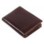 RFID Mens Slim Front Pocket Wallet Genuine Leather Bifold ID/Credit Card Holder