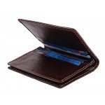 RFID Mens Slim Front Pocket Wallet Genuine Leather Bifold ID/Credit Card Holder