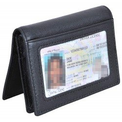 RFID Mens Slim Front Pocket Wallet Genuine Leather Bifold ID/Credit Card Holder