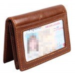 RFID Mens Slim Front Pocket Wallet Genuine Leather Bifold ID/Credit Card Holder