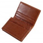 RFID Mens Slim Front Pocket Wallet Genuine Leather Bifold ID/Credit Card Holder