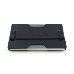 Radix One Black Steel - RFID Blocking Minimalist Front Pocket Ultra Thin Strong Wallet Money Clip