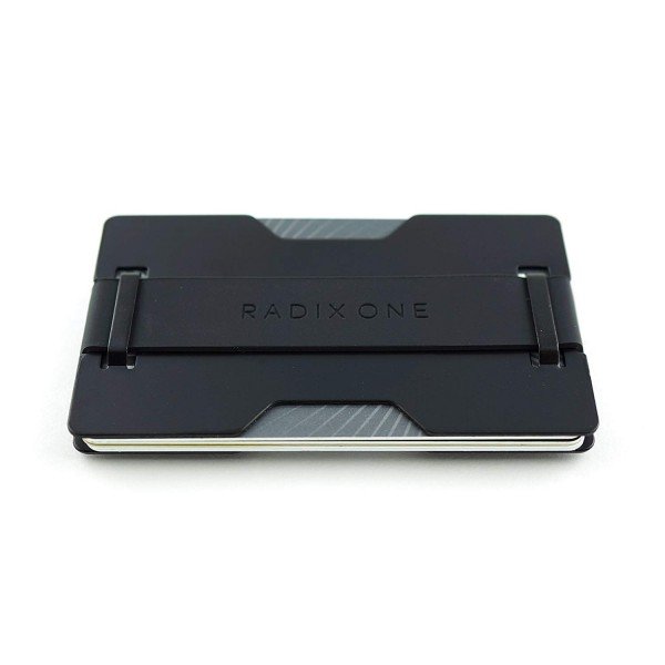 Radix One Black Steel - RFID Blocking Minimalist Front Pocket Ultra Thin Strong Wallet Money Clip