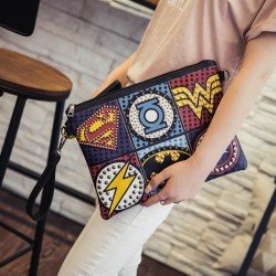 Retro Envelope Clutch PU Leather Clutch Bag Lady Rivet Punk Handbag Messenger Bags Women Super Hero Crossbody Bags For Women 