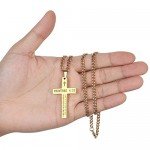 Reve Stainless Steel Bible Verse Cross Pendant Necklace for Men Women, Proverbs 4:23, 20’’-24’’ Chain