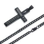 Reve Stainless Steel Bible Verse Cross Pendant Necklace for Men Women, Proverbs 4:23, 20’’-24’’ Chain