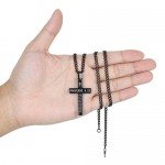 Reve Stainless Steel Bible Verse Cross Pendant Necklace for Men Women, Proverbs 4:23, 20’’-24’’ Chain