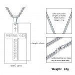 Reve Stainless Steel Bible Verse Cross Pendant Necklace for Men Women, Proverbs 4:23, 20’’-24’’ Chain