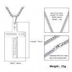 Reve Stainless Steel Bible Verse Cross Pendant Necklace for Men Women, Proverbs 4:23, 20’’-24’’ Chain