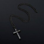 Reve Stainless Steel Bible Verse Cross Pendant Necklace for Men Women, Proverbs 4:23, 20’’-24’’ Chain
