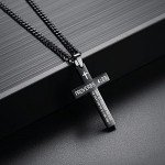 Reve Stainless Steel Bible Verse Cross Pendant Necklace for Men Women, Proverbs 4:23, 20’’-24’’ Chain