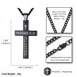 Reve Stainless Steel Bible Verse Cross Pendant Necklace for Men Women, Proverbs 4:23, 20’’-24’’ Chain