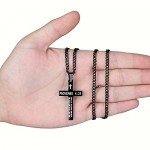 Reve Stainless Steel Bible Verse Cross Pendant Necklace for Men Women, Proverbs 4:23, 20’’-24’’ Chain