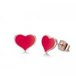 Rose Gold Plated Stainless Steel Mixed Color Cute Pineapple Mouse Love Parrot Ladybug Stud Earrings Set
