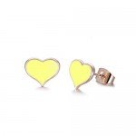 Rose Gold Plated Stainless Steel Mixed Color Cute Pineapple Mouse Love Parrot Ladybug Stud Earrings Set