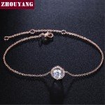 Round Micro Mosaic Cubic Zirconia Rose Gold Color Bracelet Jewelry Austrian Crystal Top Quality Wholesale ZYH165 ZYH101