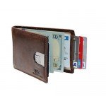 SERMAN BRANDS- RFID Blocking Bifold Slim Genuine Leather Thin Minimalist Front Pocket Wallets for Men with Money Clip - Made From Full Grain Leather