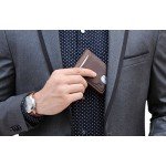 SERMAN BRANDS- RFID Blocking Bifold Slim Genuine Leather Thin Minimalist Front Pocket Wallets for Men with Money Clip - Made From Full Grain Leather