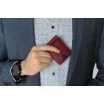 SERMAN BRANDS- RFID Blocking Bifold Slim Genuine Leather Thin Minimalist Front Pocket Wallets for Men with Money Clip - Made From Full Grain Leather