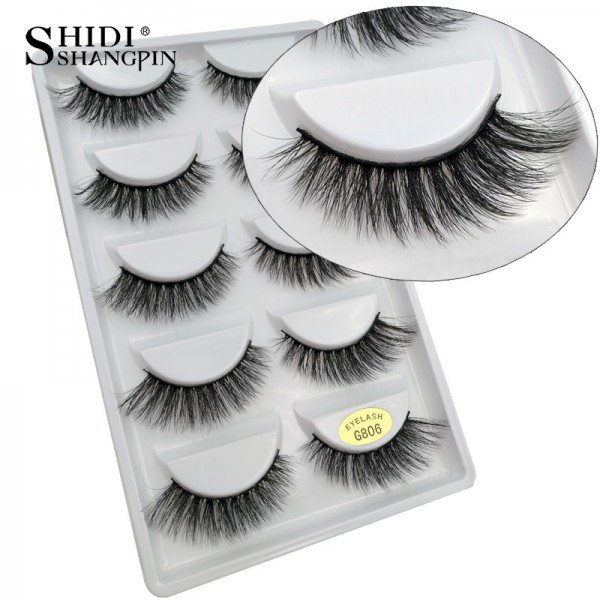 SHIDISHANGPIN 1 box mink eyelashes natural long 3d false eyelashes 3d mink lashes hand made makeup eyelash extension 1cm-1.5cm  