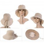 SIGGI Womens Summer Flap Cover Cap Cotton UPF 50+ Sun Shade Hat With Neck Cord