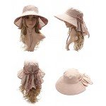 SIGGI Womens Summer Flap Cover Cap Cotton UPF 50+ Sun Shade Hat With Neck Cord