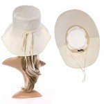 SIGGI Womens Summer Flap Cover Cap Cotton UPF 50+ Sun Shade Hat With Neck Cord