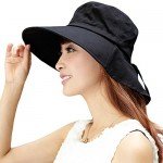 SIGGI Womens Summer Flap Cover Cap Cotton UPF 50+ Sun Shade Hat With Neck Cord