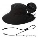 SIGGI Womens Summer Flap Cover Cap Cotton UPF 50+ Sun Shade Hat With Neck Cord
