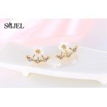 SMJEL 2017 Fashion Jewelry Cute Cherry Blossoms Flower Stud Earrings for Women Several Peach Blossoms Earrings  S129