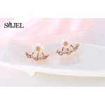 SMJEL 2017 Fashion Jewelry Cute Cherry Blossoms Flower Stud Earrings for Women Several Peach Blossoms Earrings  S129