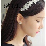 SMJEL 2017 Fashion Jewelry Cute Cherry Blossoms Flower Stud Earrings for Women Several Peach Blossoms Earrings  S129