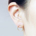 SMJEL Fashion Accessories Jewelry Brushed Circle Stud Earrings for Women Simple Round Geometric Statement Earring Pendients S022