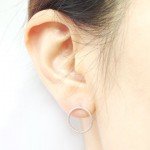 SMJEL Fashion Accessories Jewelry Brushed Circle Stud Earrings for Women Simple Round Geometric Statement Earring Pendients S022