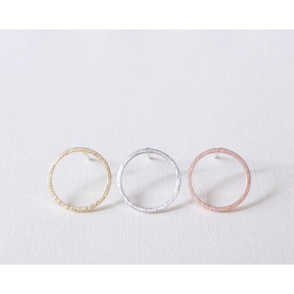 SMJEL Fashion Accessories Jewelry Brushed Circle Stud Earrings for Women Simple Round Geometric Statement Earring Pendients S022