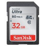 SanDisk 32GB Ultra Class 10 SDHC UHS-I Memory Card Up to 80MB, Grey/Black (SDSDUNC-032G-GN6IN)