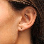 Set of 2 Sterling Silver Small Endless 10mm Lightweight Thin Round Unisex Hoop Earrings