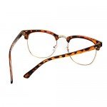 Shiratori New Vintage Classic Half Frame Semi-Rimless Wayfarer Clear Lens Glasses …