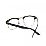 Shiratori New Vintage Classic Half Frame Semi-Rimless Wayfarer Clear Lens Glasses …