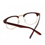 Shiratori New Vintage Classic Half Frame Semi-Rimless Wayfarer Clear Lens Glasses …