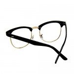 Shiratori New Vintage Classic Half Frame Semi-Rimless Wayfarer Clear Lens Glasses …