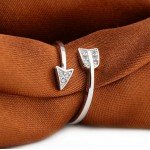 Shuangshuo 2017 New Arrival Fashion  Silver Plated Arrow crystal rings for women Adjustable Engagement ring arrow women
