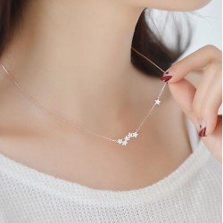 Shuangshuo Zircon Star Necklaces & Pendants Constellation Choker Necklace Women Long Chain Necklace Chokers Jewelry bijoux femme