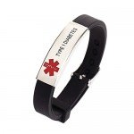 Silicone Bracelet Medical Alert ID for Men and Women Adjustable Size (Free Engraving)