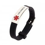 Silicone Bracelet Medical Alert ID for Men and Women Adjustable Size (Free Engraving)